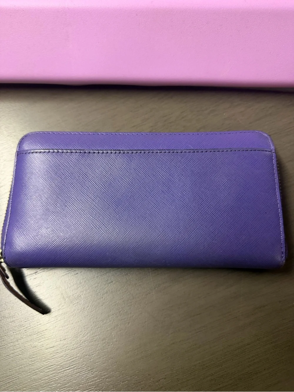 kate spade Purple Saffiano Zip Around Wallet